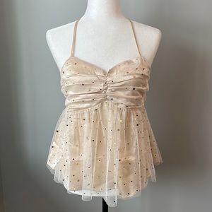NWT Endless Rose silky chiffon overlay Camisole top